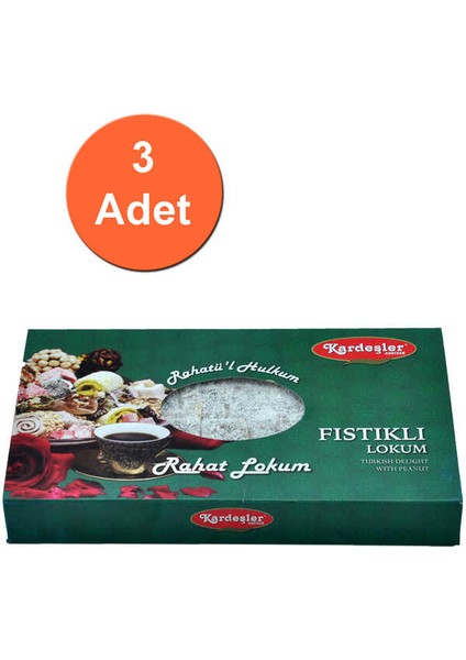 Kardeşler Fıstıklı Hediyelik Lokum 700 G x 3 Adet