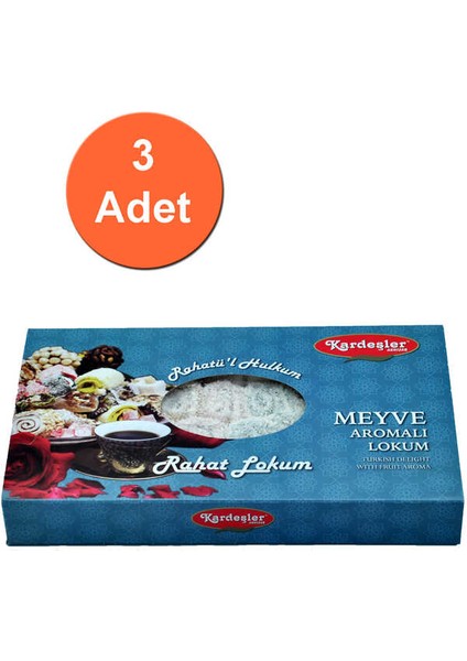 Kardeşler Meyve Aromalı Sarma Hediyelik Lokum 700 G x 3 Adet