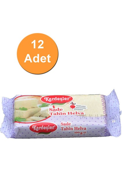 Kardeşler Sade Tahin Helva 100 G x 12 Adet