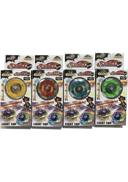 Işıklı 4 Farklı Renk Tornado Beyblade Topaç Seti 4 Adet Birlikte