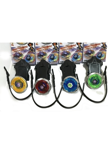 Işıklı 4 Farklı Renk Tornado Beyblade Topaç Seti 4 Adet Birlikte
