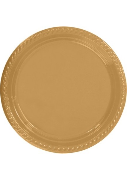 Parti Aksesuar Gold Plastik Tabak 22 cm 25LI