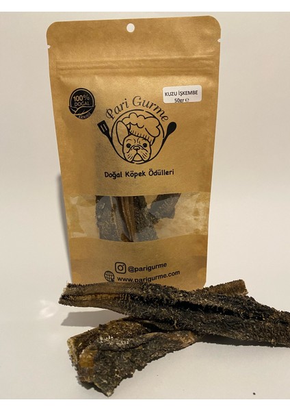 Kuzu Işkembe Köpek Ödülü %100 Doğal Naturel Barf 50GR