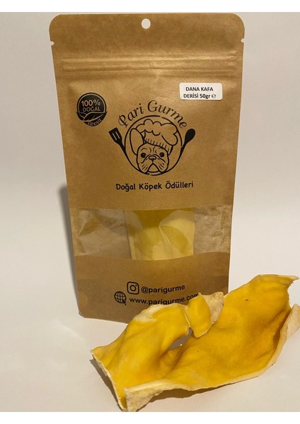 Dana Kafa Derisi Köpek Ödülü %100 Doğal Naturel Barf 50GR Kurutulmuş