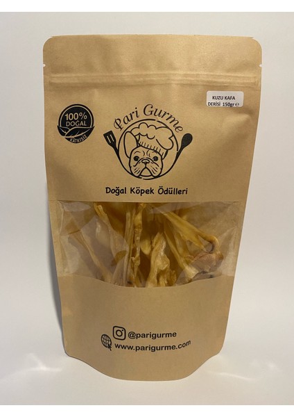 Kuzu Kafa Derisi Köpek Ödülü %100 Doğal Naturel 150GR