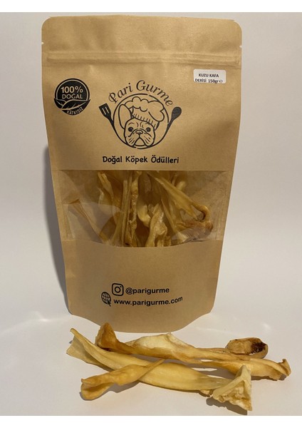 Kuzu Kafa Derisi Köpek Ödülü %100 Doğal Naturel 150GR