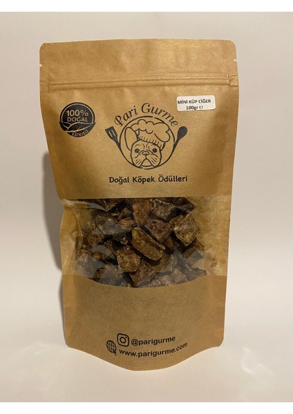 Dana Mini Küp Ciğer Kedi Ödülü %100 Doğal Naturel 100GR (Yaklaşık Boyut 1x1)