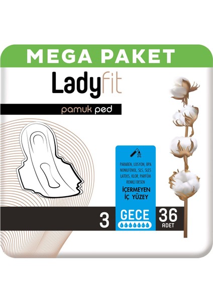 Pamuk Ped Mega Gece 36 Ped
