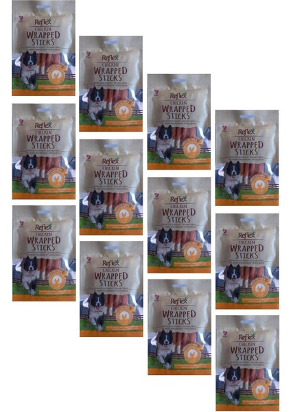 Kurutulmuş Chicken Wrapped Sticks Tavuk Parçalı Çubuk Köpek Ödülü 80 gr (12 Adet)