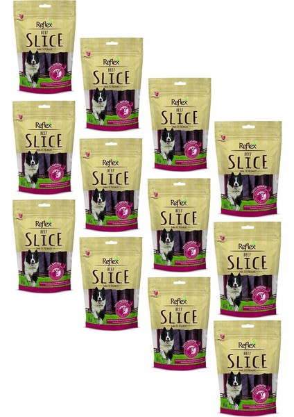 Kurutulmuş Beef Slice Sticks Biftekli Çubuk Köpek Ödülü 80 gr (12 Adet)