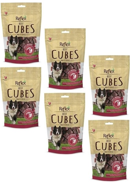 Kurutulmuş Beef Cube Biftek Dilimli Küp Köpek Ödülü 80 gr (6 Adet)