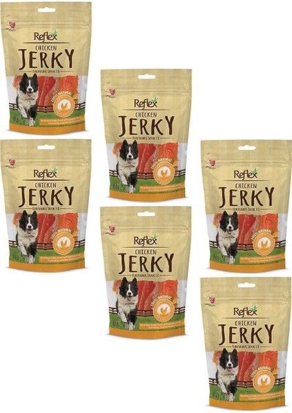 Kurutulmuş Chicken Jerky Tavuk Parçalı Fileto Doğal Köpek Ödülü 80 gr (6 Adet)