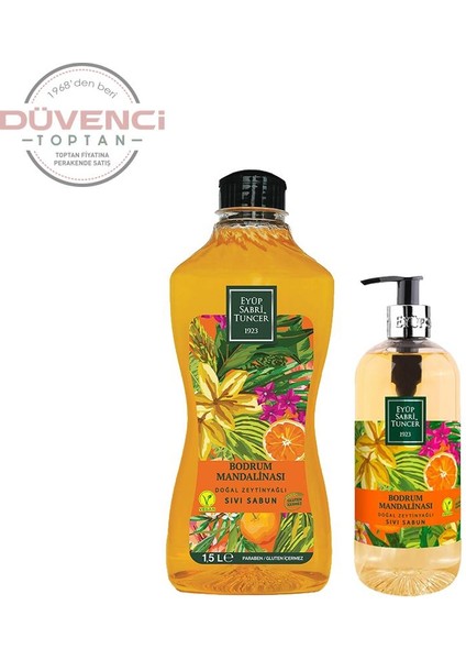 Bodrum Mandalinası Doğal Zeytinyağlı Sıvı Sabun 1500 ml Ve 500 ml fiyatları