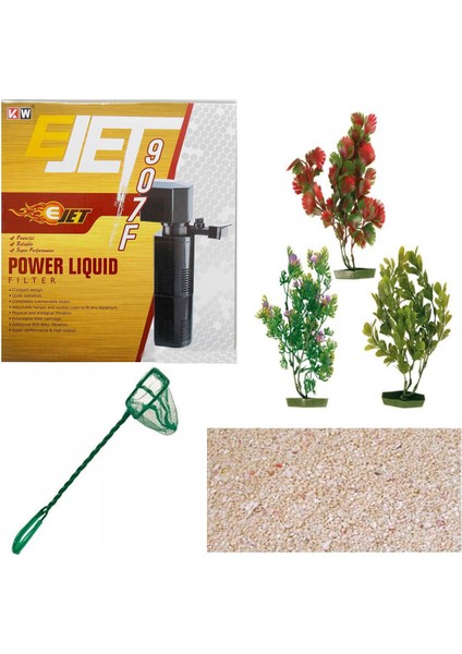 Full Set, LED Işıklı Saat Kule Akvaryum - Siyah