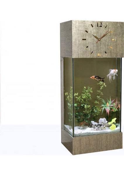 Full Set, LED Işıklı Saat Kule Akvaryum DEKA-926 Antik Bronz