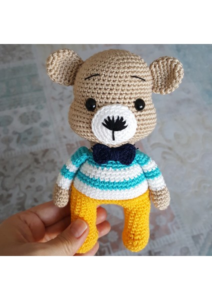 Binbir Trend El Örgüsü Amigurumi Oyuncak  Sevimli Ayıcık 20 cm