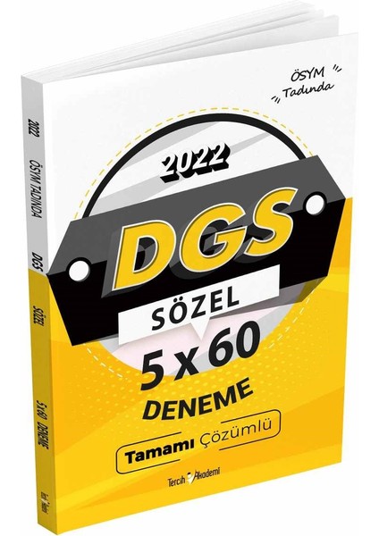 2022 DGS Sözel 5 x 60 Deneme Tamamı Çözümlü