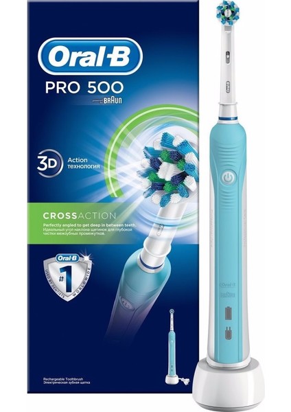 Oral B Pro 500 Şarj Edilebilir Şarjlı Diş Fırçası Cross Action