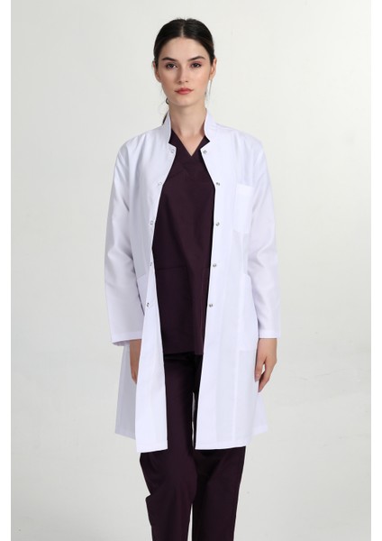 Önlük Kadın Uzun Hakim Yaka Doktor Hemşire Öğretmen Önlüğü Beyaz fiyatları