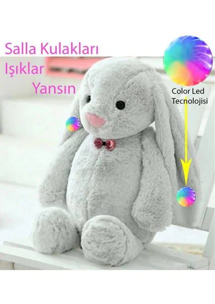 LED Işıklı, Uyku Arkadaşı Uzun Kulak Bunny Peluş Tavşan 65CM