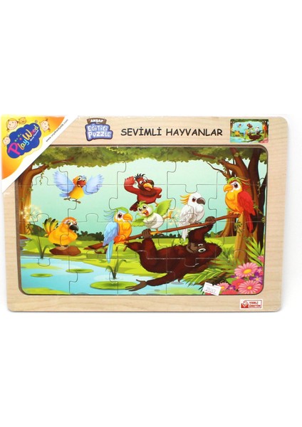 Playwood Ahşap Eğitici Puzzle Sevimli Hayvanlar 20 Parça Ony- 183/184/185/186