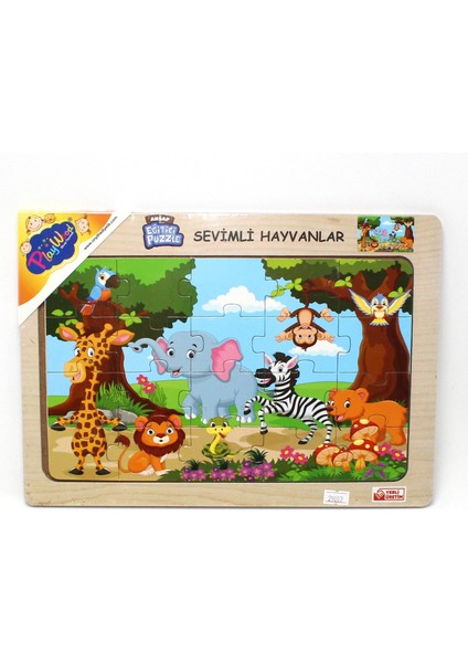 Playwood Ahşap Eğitici Puzzle Sevimli Hayvanlar 20 Parça Ony- 183/184/185/186 fırsatları