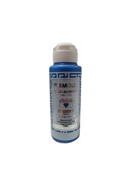 Boncuk Mavi Rengi Hobi Boyası Multısurface Akrilik Boya Tüm Yüzeyler Için Kokusuz 120 ml