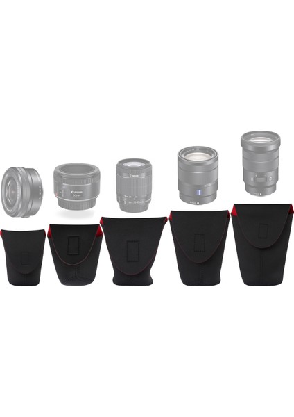 5 1 Slr Kamera Lens Depolama Çanta - Siyah(Yurt Dışından)