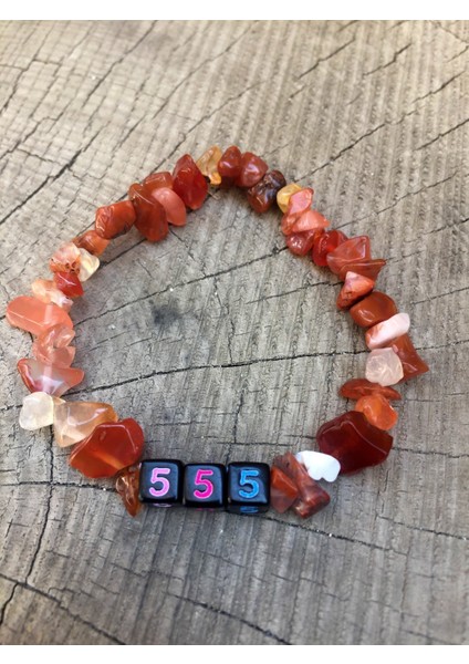 Natural Stone Collection - 555 Sayı Sekanslı Kırık Akik Taşı Bileklik ( Küllerinden Doğ )
