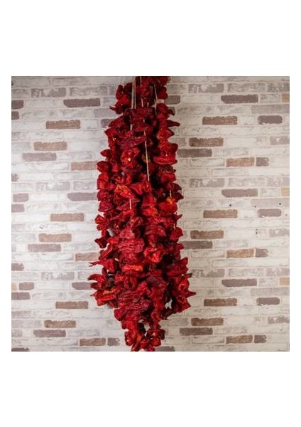 Güneşte Kurutulmuş Gaziantep Yöresel Yeni Mahsul Doğal Kapya Şeker Biber Kurusu 1 Dizi ( 50 Adet )