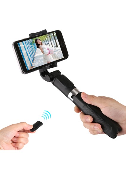Tüm Telefonlara Uyumlu Uzaktan Kumandalı 2'si 1 Arada Tasarım Tripod, Selfie Çubuğu