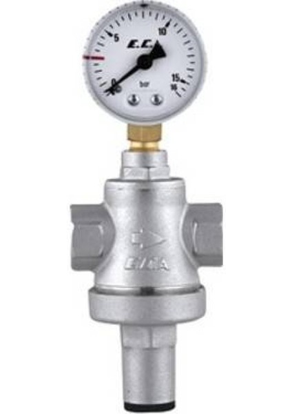 1/2" Basınç Düşürücü Valf Manometreli Pistonlu 602111005