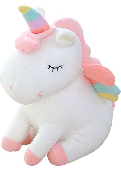 Shiva Gift&More Unicorn Tek Boynuzlu Gökkuşağı Kanatlı Sevimli Peluş Pony At 30CM