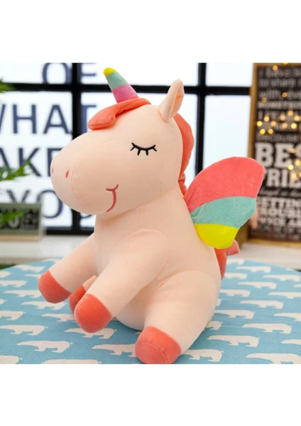 Shiva Gift&More 25 cm Gökkuşağı Kanatlı Pony Peluş Unicorn Tek Boynuzlu Sevimli Pelüş At