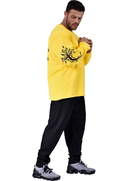 Oversize Erkek Sweatshirt Pamuklu, Geniş Kesim