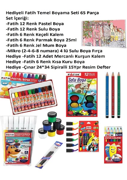 Temel Boyama Seti 65 Parça fiyatları