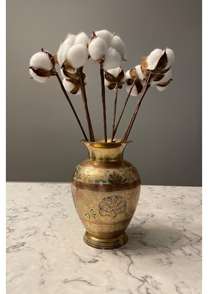 10 Dallı Yapay Pamuk Demeti 25 cm