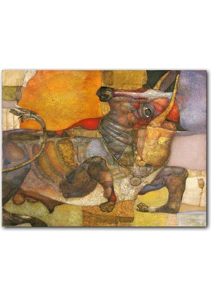 Cakatablo Ahşap Tablo Fine Arts Boğa ve Renkler