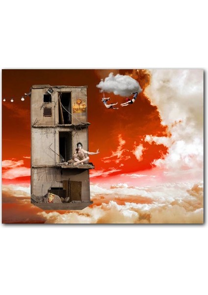 Cakatablo Ahşap Tablo Metruk Bina, Trapezciler ve Bulutlar