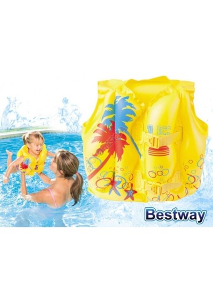Top - Bestway 32069, Tropikal Desenli Can Yeleği 3-6 Yaş