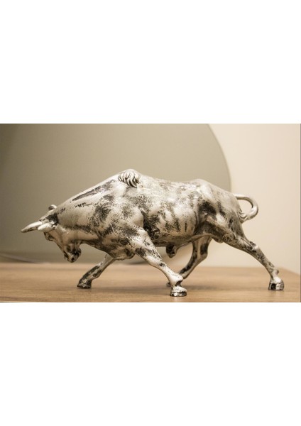 Antioch Artdesign Tasarım Boğa Biblo 28 cm Büyük Boy Heykel Ev Dekor Hediyelik Eşya modelleri