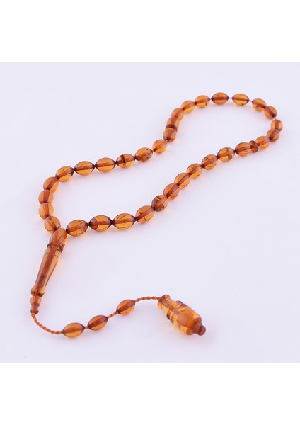 Arpa Kesim Sistemli Doğal Damla Kehribar 13.69 gr Tesbih