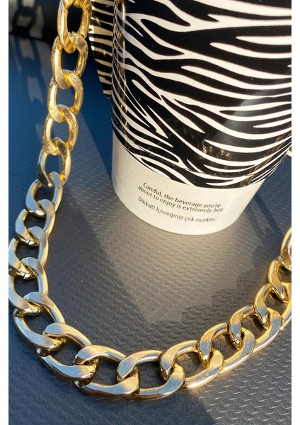 Kadın Zebra Zincirli Coffee Cup Sleeve Deri Bardak Tutacağı