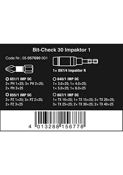 Bit-Check 30 lu İmpaktor Bits Set 1 05057690001