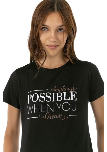 Vıshenka Kadın Siyah Compact Penye Tişört fiyatları