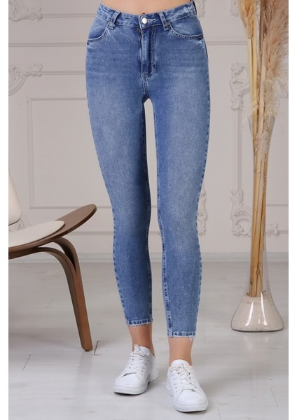 The Bark Nancy Kadın Skinny Jean Pantolon N804 Mavi