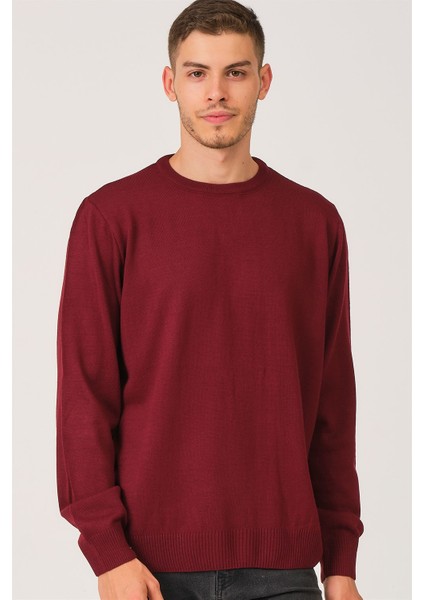 V0091 Dewberry Erkek Battal Oversıze Kazak-Bordo