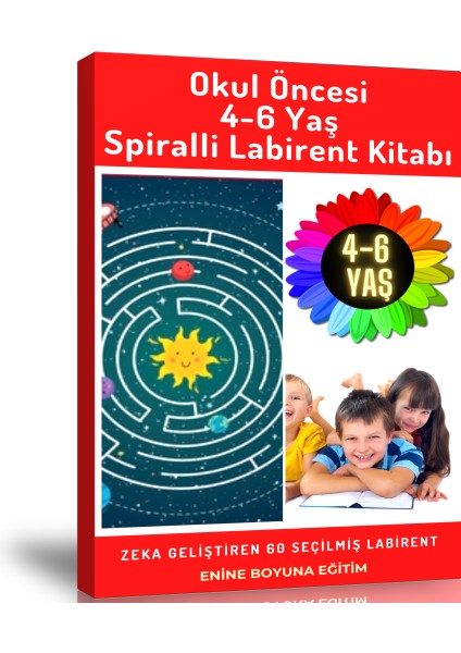 Okul Öncesi 4-6 Yaş Labirent Kitabı (Spiralli Labirent Kitabı)