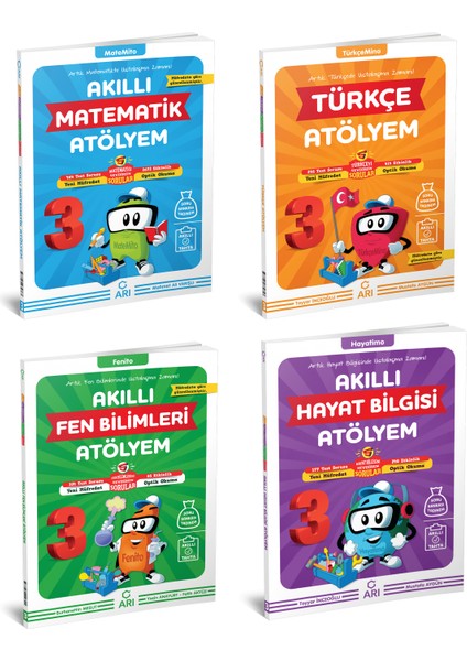 Arı Yayıncılık 3.Sınıf Türkçe-Matematik-Hayatbilgisi-Fen Atölyem