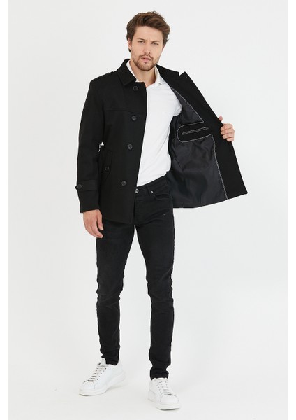 Erkek Kemerli Kaşe Kaban Trenç Model modelleri